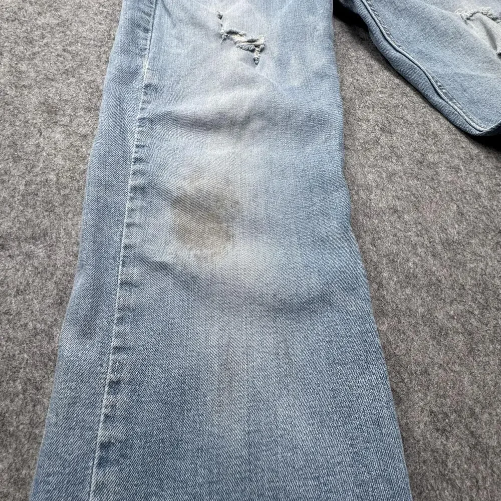 Levi's 514 Jeans Mens 32x30 Blue Ripped Distressed Straight Leg Denim Pants